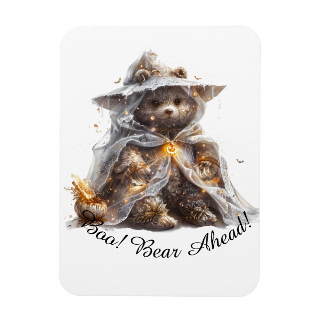 Boo! Bear Ahead! Teddy bear. Ghost Teddy Magnet (Vertical)