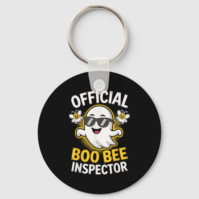 Boo Bee Inspector Shirt Men Women Halloween Costum Keychain (Front)