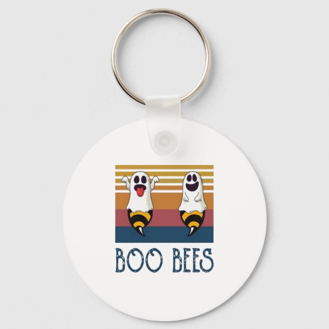 Boo Bees Couple Ghost Halloween shirt Keychain (Front)