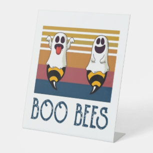 Boo Bees Couple Ghost Halloween shirt Pedestal Sign