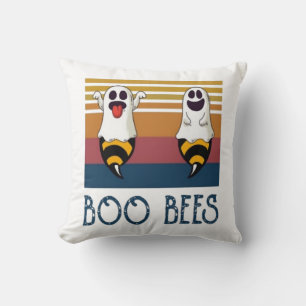Boo Bees Couple Ghost Halloween shirt Throw Pillow