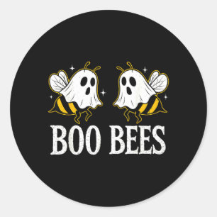 Boo Bees Couples Costume Funny for Women Halloween Classic Round Sticker