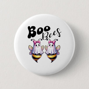 Boo Bees Ghost Bee Halloween Costume Women Funny 2 Inch Round Button