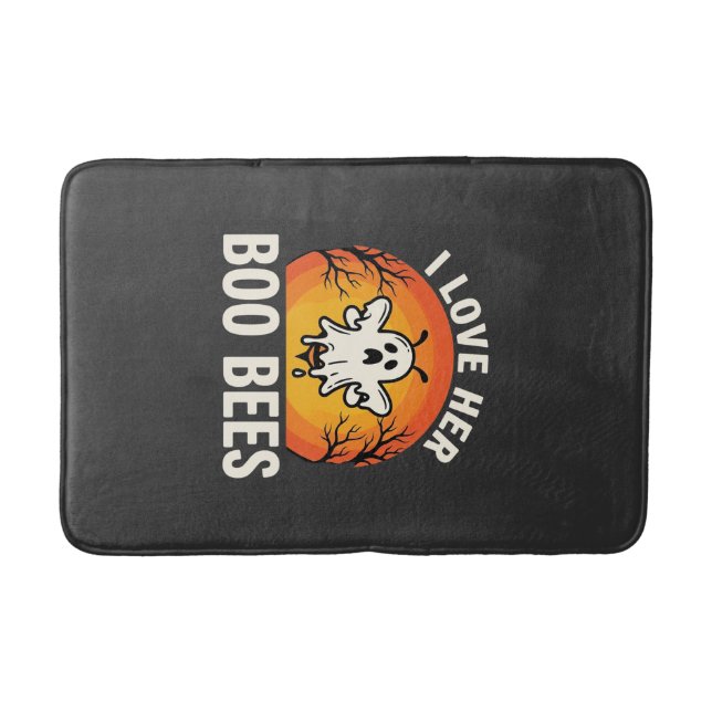 Boo Bees Halloween Ghost Bee Funny Design_1 Bath Mat (Front)