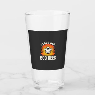Boo Bees Halloween Ghost Bee Funny Design_1 Glass