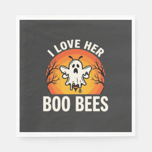 Boo Bees Halloween Ghost Bee Funny Design_1 Napkin