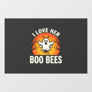 Boo Bees Halloween Ghost Bee Funny Design_1 Window Cling