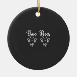 Boo Bees Halloween Ghost Design Ceramic Ornament