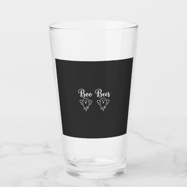 Boo Bees Halloween Ghost Design Glass (Front)