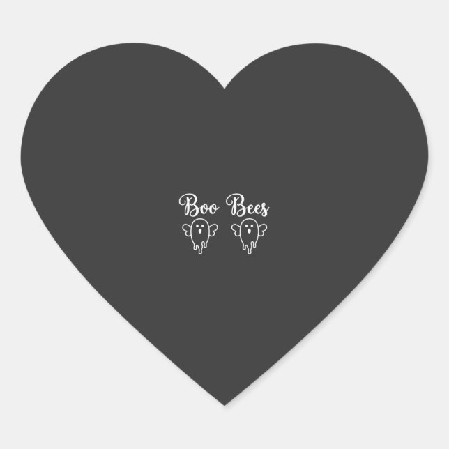 Boo Bees Halloween Ghost Design Heart Sticker (Front)