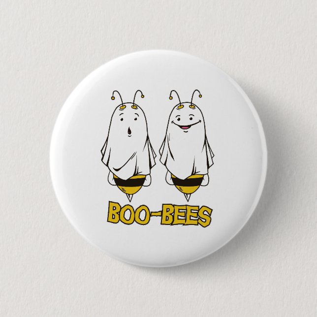Boo Bees Halloween - Halloween Funny Ghosts Bees 2 Inch Round Button (Front)