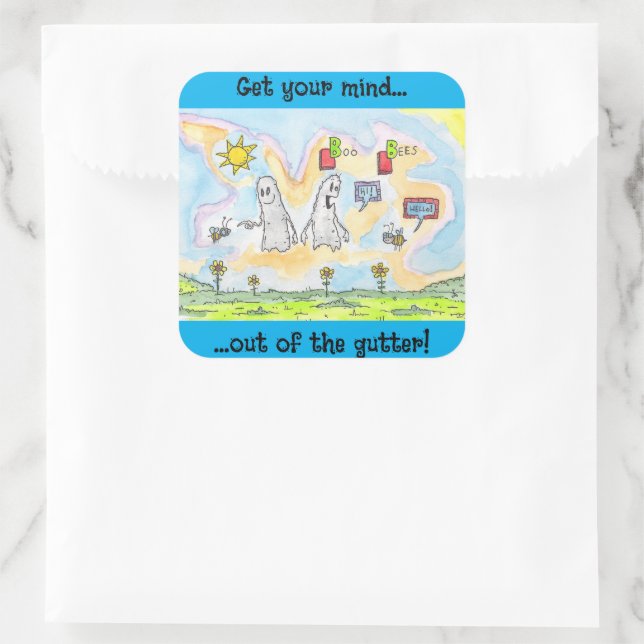 Boo Bees Square Sticker (Bag)