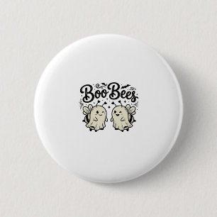 Boo Bees Vintage Halloween Ghost Bee Design_1 2 Inch Round Button