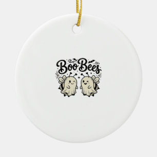 Boo Bees Vintage Halloween Ghost Bee Design_1 Ceramic Ornament