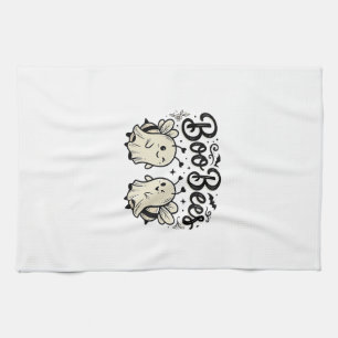 Boo Bees Vintage Halloween Ghost Bee Design_1 Kitchen Towel