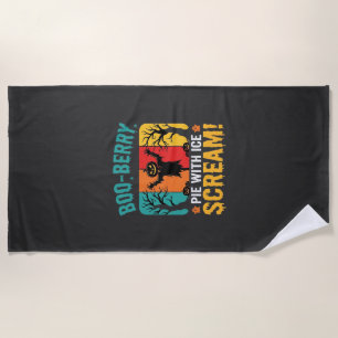 Boo-Berry Pie Halloween Ice Scream Design Beach Towel
