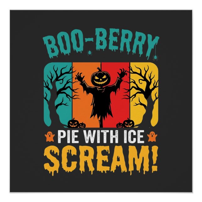 Boo-Berry Pie Halloween Ice Scream Design Poster (Front)