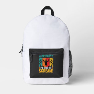 Boo-Berry Pie Halloween Ice Scream Design Printed Backpack
