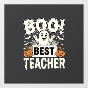 Boo Best Teacher Halloween Ghost Design_1 Window Cling