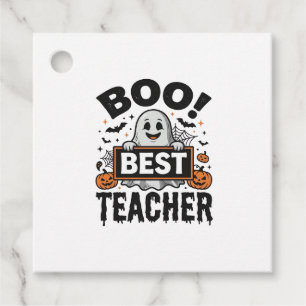 Boo Best Teacher Vintage Halloween Teacher Design_ Favour Tags