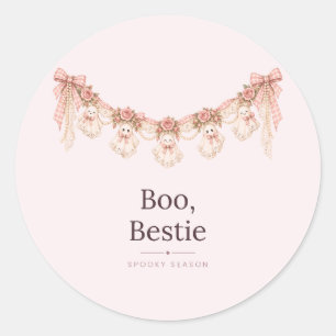 Boo Bestie Coquette Ghost Garland Stickers