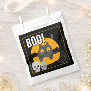 Boo Black Cat Pumpkin Skulls Kids Halloween  Favour Bag