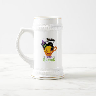 Boo Black Cat, Scary Pumpkin Coffee Halloween Beer Stein