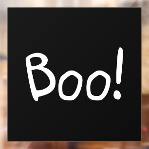 Boo black cute handwritten typography Halloween Window Cling