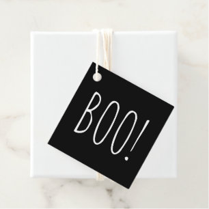 Boo Black Halloween Party   Cute Minimalist Treat Favour Tags