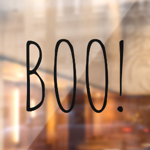 Boo black spooky typography funny cute Halloween Window Cling