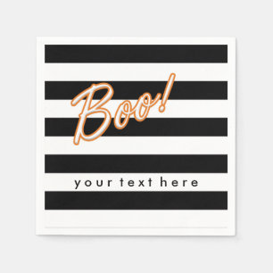 BOO Black & White Halloween Party Napkins