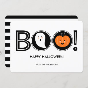 Boo ! Bonne carte plat Halloween