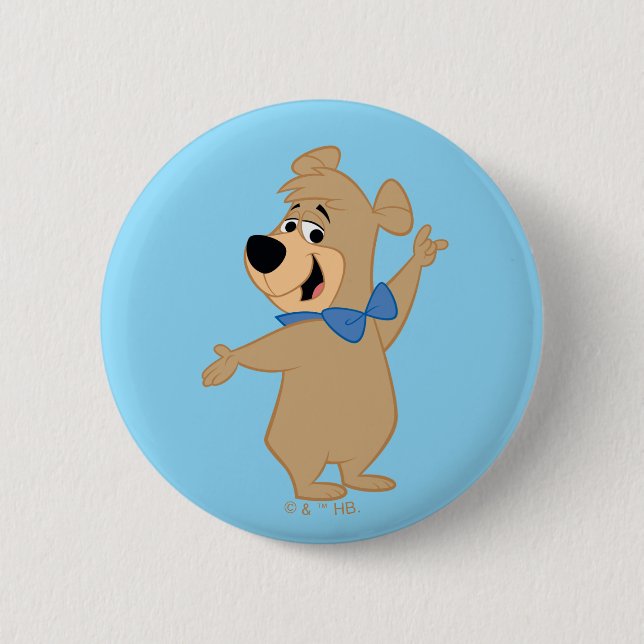 Boo-Boo Bear Arms Wide 2 Inch Round Button (Front)