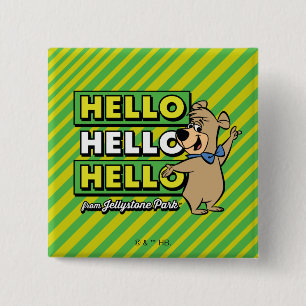 Boo-Boo Bear Hello Hello Hello From Jellystone 2 Inch Square Button