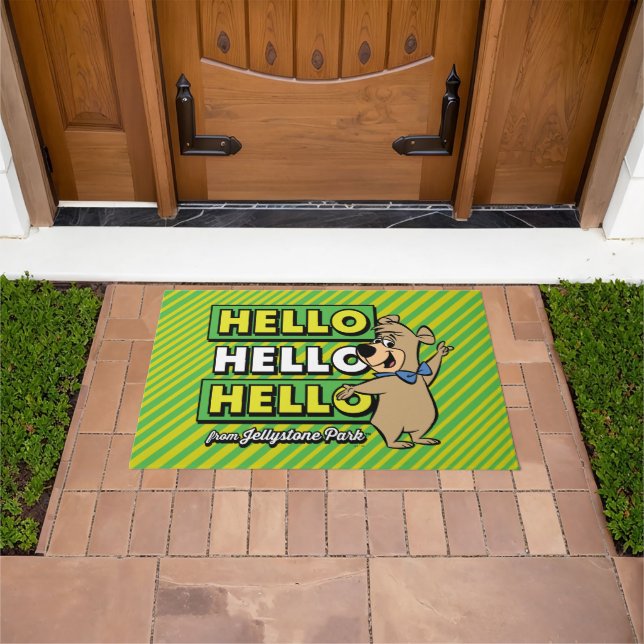 Boo-Boo Bear Hello Hello Hello From Jellystone Doormat (Outdoor)