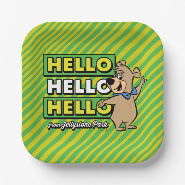 Boo-Boo Bear Hello Hello Hello From Jellystone Paper Plate (Front)