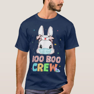 Boo Boo Crew Bunny Nurse Easter Rabbit Face Mask N T-Shirt