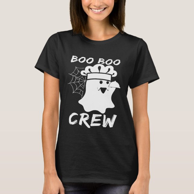 Boo Boo Crew Chef Ghost  Halloween Costume T-Shirt (Front)