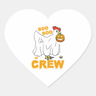 Boo boo crew chicken funny halloween heart sticker