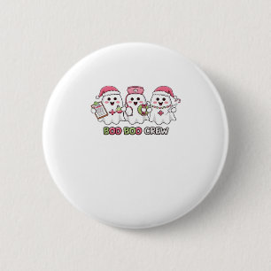 Boo Boo Crew Christmas, Ghost Nurse Oversized T-Sh 2 Inch Round Button