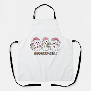 Boo Boo Crew Christmas, Ghost Nurse Oversized T-Sh Apron