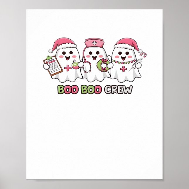 Boo Boo Crew Christmas, Ghost Nurse Oversized T-Sh Poster (Front)