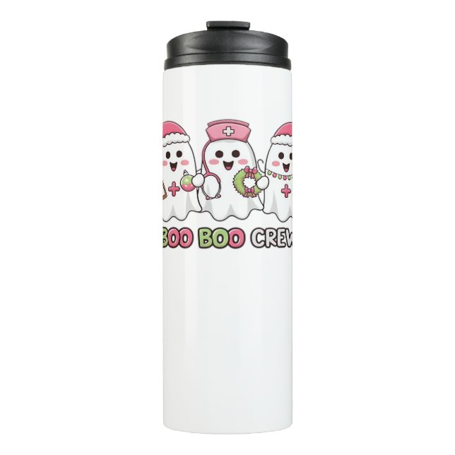 Boo Boo Crew Christmas, Ghost Nurse Oversized T-Sh Thermal Tumbler (Front)