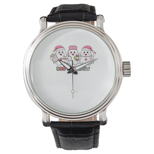 Boo Boo Crew Christmas, Ghost Nurse Oversized T-Sh Watch (Front)