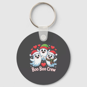Boo-boo Crew Christmas Ghost Santa Hat Halloween H Keychain