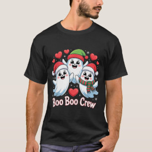 Boo-boo Crew Christmas Ghost Santa Hat Halloween H T-Shirt