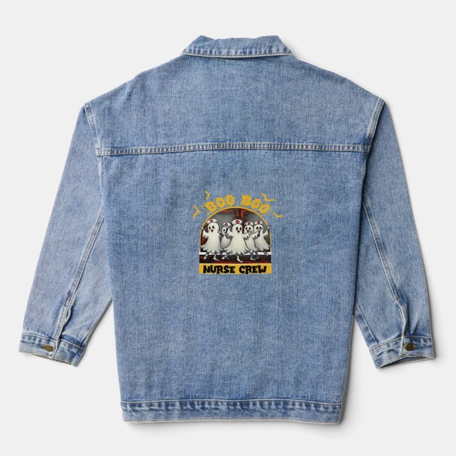 BOO BOO CREW CLASSIC NURSE HALLOWEEN T-SHIRT Overs Denim Jacket (Back)