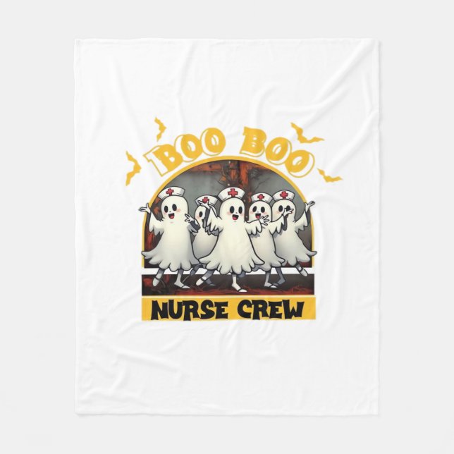 BOO BOO CREW CLASSIC NURSE HALLOWEEN T-SHIRT Overs Fleece Blanket (Front)