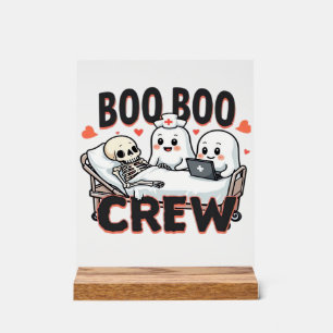 Boo Boo Crew Cute Halloween Nurse Ghosts Essential Acrylic Sign