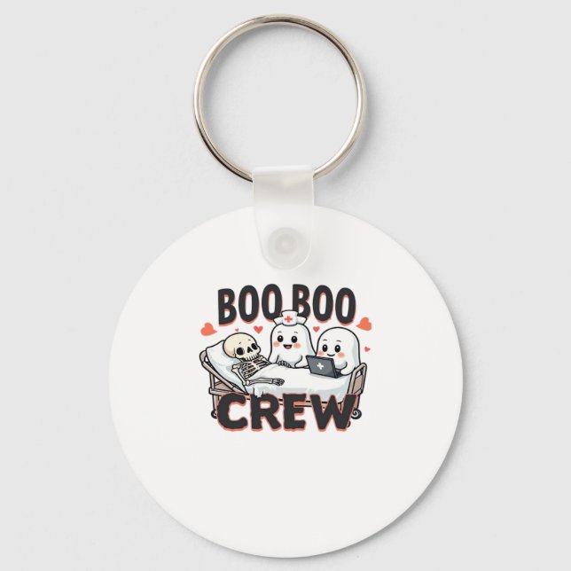 Boo Boo Crew Cute Halloween Nurse Ghosts Essential Keychain (Front)